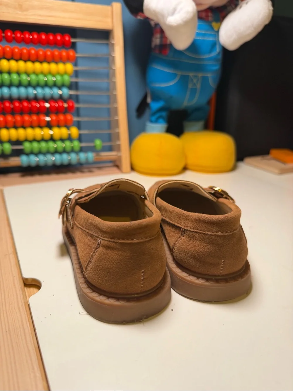 Kids Brown Suede Loafers